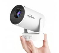WellSonic Mini projecteur avec Wi-Fi et Bluetooth, projecteur portable 4K avec haut-parleur 5 W, clé verticale automatique et rotation à 180°, proyecteur mobile 200 Ansi pour chambre à coucher