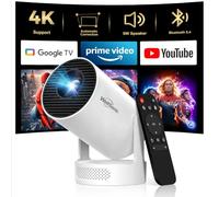 WellSonic Mini projecteur avec Wi-Fi et Bluetooth, projecteur portable 4K avec haut-parleur 5 W, clé verticale automatique et rotation à 180°, proyecteur mobile 200 Ansi pour chambre à coucher