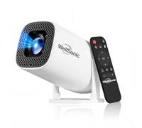 Wellsonic Mini projecteur, avec WiFi 6 et Bluetooth, projecteur portable, support 4K, Android 14, 200 lumens ANSI, correction automatique de la distorsion, projecteur extérieur rotatif à 180°