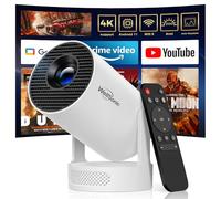WellSonic Mini projecteur avec WiFi et Bluetooth, projecteur portable compatible 4K, Android 11, haut-parleur de base sonore 5 W, rotation à 180°, correction automatique de la distorsion, proyecteur