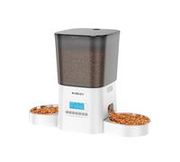 WellToBe Distributeur croquettes Chat Automatique,3,5 litres Distributeur croquettes Chat Double pour 2 Chats,Enregistrement 10s,réglage de la minuterie de 1 à 6 Repas par Jour,Double Alimentation