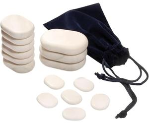 WellTouch Cold Stone Basic Set | 15 pierres de massage en marbre | Accessoires complémentaires au massage des pierres chaudes | Refroidissement et stimulation du métabolisme | Relaxation pour la