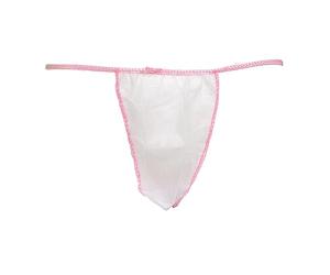 WellTouch Lot de 50 strings jetables blancs avec gousset en coton - Accessoires pour traitements cosmétiques et médicaux - Mini slip d'hygiène professionnelle