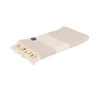 WellTouch Serviette de fouta Pestemal Sable/Nature avec motif diamant et franges 100 % coton, dimensions 100 x 175 cm, serviette de plage, yoga, serviette de médiation