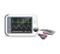 Wellue Checkme Lite Plus - Moniteur ECG et oxymètre | Mesure ECG/SpO2 en 20s | Bluetooth pour Adultes/Enfants | Capteur Portable + appli (iOS/Android)