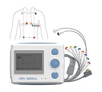 Wellue Moniteur ECG Portable Professionnel 12 Derivations, Enregistrement ECG de 24h, Moniteur ECG Avec Rapport D'Analyse AI, Fonctionne Avec Mac Et Windows, PDF/JPG Exportable
