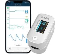 Wellue Oxymètre de Doigt, Oxymètre de Pouls Professionnel Saturomètre Portable avec Moniteur de Fréquence Cardiaque avec APP via Bluetooth pour Mesurer SpO2, PR