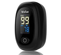 Wellue Oxymètre de Doigt, Oxymètre de Pouls, Pulsoximetre, Mesureur de Saturation en Oxygène au Doigt, Saturomètre Portable avec Moniteur de Fréquence Cardiaque pour Mesurer SpO2, PR, Piles Inclus