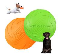 WELLXUNK Disque Chien,frisbees pour Chien,2 Pcs Frisbee Jouet Chien,pour Jeux Sport Exercice Activité et Jeu en Plein,pour Petits et Moyens Chiens (Bleu*Orange) (L)