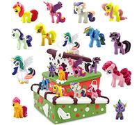 WELLXUNK® Toppers Ensemble De Gâteau, 12 pièces Cake Topper, Mini Figurine Topper, Deco Gateau Licorne de Gâteau D'anniversaire Arc-en-Ciel Happy Birthday pour Enfants Filles Fête D'anniversaire