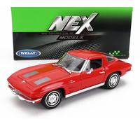 MODÈLE DE VOITURE STATIQUE WELLY CHEVROLET CORVETTE 1963 ROUGE MODELISME...