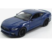 WELLY 1/24 FORD MUSTANG COUPE 5.0 GT 2015 BLEU MODÈLE STATIQUE DIECAST