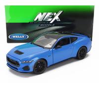 WELLY 1/24 FORD MUSTANG GT COUPE 2024 BLEU MODÈLE STATIQUE DIECAST