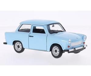 WELLY 24037W Trabant 601 - Bleu Toit 1:24 Echelle Die Cast Modèle - T48 Post