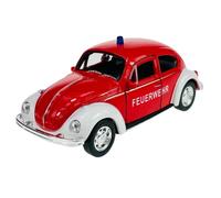 Welly 42343 Modèle de voiture compatible avec Volkswagen Volkswagen Coccinelle Pompiers Rouge 1/34-1/39 Métal Modèle de voiture en métal dans boîte
