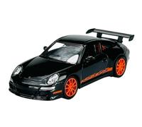 Welly 42397 Modèle de voiture compatible avec Porsche 911 997 GT3 RS Noir/orange 2004-2011 ca 1/34-1/39 Métal