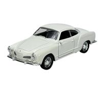 Welly 43634 Modèle de voiture compatible avec VW Volkswagen Karmann GHIA Coupé - Blanc - Environ 1/34-1/39 - Métal moulé dans une boîte