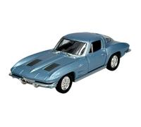 Welly 43733 Modèle de voiture compatible avec Chevrolet Corvette C2 Bleu 1962-1967 1/34-1/39