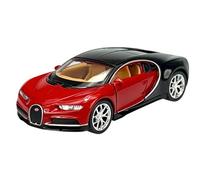 Welly 43738 Modèle de voiture compatible avec Bugatti Chiron Coupe Rouge 2016 environ 1/34-1/39 en métal