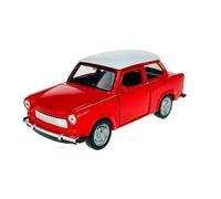 Welly 43764 Modèle de voiture compatible avec Trabant Trabbi 601 Berline rouge avec toit blanc Ca 1/34-1/39 métal