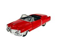 Welly Cadillac Eldorado Cabriolet Ouvert Rouge 1953-1966 ca 1/34-1/39 Modèle en métal Voiture Le Cast Nouveau dans la boîte