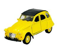 Welly Citroën 2cv Jaune 1949-1990 ca 1/34-1/39 La Cast Métal Modèle de voiture neuve dans boîte