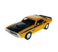 Welly Dodge Challenger T/A Coupe Jaune 1ère génération 1969-1974 ca 1/34-1/39 Modèle en métal Voiture Die Cast Nouveau dans la boîte