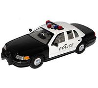 Welly Ford Crown Victoria Police Limousine Weiss Schwarz 2. Generation 1997-2001 1/24 Modell Auto
