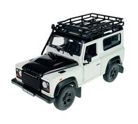 Welly Land R0VER Defender avec galerie de toit et tuba, blanc en métal 1/24, modèle de voiture en métal