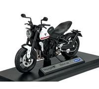 Welly Modèle de moto compatible avec Triumph Trident Blanc Avec socle 1:18 1/18 Métal Modèle Die Cast Neuf dans boîte