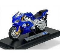 Welly Modèle de moto compatible avec Yamaha YZF-R1 1999 Bleu avec socle 1:18 1/18 Métal Modèle Die Cast Neuf dans une boîte