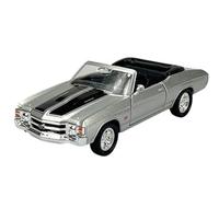 Welly Modèle de voiture compatible avec 1971 Chevrolet Chevelle SS 454 Argent ca 1/34-1/39 Modèle de voiture en métal
