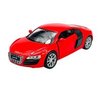 Welly Modèle de voiture compatible avec Audi R8 Coupé V10 de 2006 - Rouge - Environ 1/34-1/39 - En métal