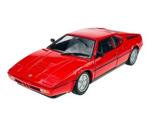 Welly Modèle de voiture compatible avec BMW M1 E26 Rouge 1978-1981 env. 1/24 1:24 Modèle de voiture en métal dans une boîte