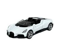 Welly Modèle de voiture compatible avec Bugatti W16 Mistral Blanc environ 1/34-1/39 Métal Modèle Voiture Die Cast Neuf dans la boîte