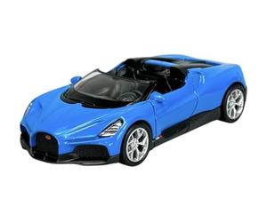 Welly Modèle de voiture compatible avec Bugatti W16 Mistral Bleu environ 1/34-1/39 Modèle de voiture en métal Die Cast
