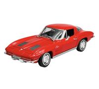 Welly Modèle de voiture compatible avec Chevrolet Chevy Corvette C2 Stingray Coupé Rouge 1962-1967 ca 1/24 1:24 Modèle de voiture en métal dans une boîte
