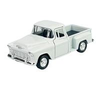 Welly Modèle de voiture compatible avec Chevrolet Chevy Série C Stepside Pick-up Blanc env. 1/34-1/39 Métal Modèle de voiture en métal dans une boîte