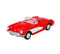 Welly Modèle de voiture compatible avec Chevrolet Corvette C1 Cabrio Rose Ouvert 1953-1962 environ 1/34-1/39 Modèle de voiture en métal Die Cast