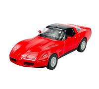 Welly Modèle de voiture compatible avec Chevrolet Corvette C3 Stingray Coupé Rouge 1967-1982 ca 1/34-1/39 Métal