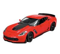 Welly Modèle de voiture compatible avec Chevrolet Corvette C7 Z06 Coupé Rouge et noir à partir de 2013 environ 1/24 1:24 Modèle de voiture en métal dans une boîte