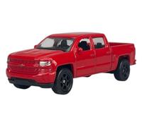 Welly Modèle de voiture compatible avec Chevrolet Silverado 2017 Rouge environ 1/60-1/64 1:60 7 cm Métal Modèle de voiture en métal dans une boîte