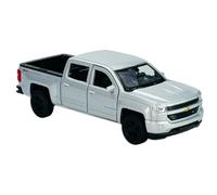 Welly Modèle de voiture compatible avec Chevrolet Silverado Pick-Up Argent 4ème génération à partir de 2018 env. 1/34-1/39 Métal Modèle de voiture en métal dans une boîte