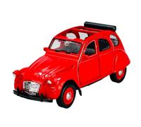 Welly Modèle de voiture compatible avec Citroën 2cv Cabriolet, rouge ouvert 1949-1990, env. 1/34-1/39, modèle en métal, dans une boîte