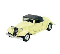 Welly Modèle de voiture compatible avec Citroën Traction Avant 11B Cabrio Soft Top Beige crème 1934-1957 ca 1/34-1/39 Métal
