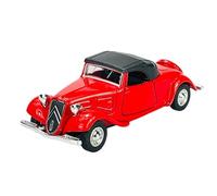 Welly Modèle de voiture compatible avec Citroën Traction Avant 11B Cabrio Soft Top Rouge 1934-1957 ca 1/34-1/39 Métal