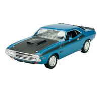 Welly Modèle de voiture compatible avec Dodge Challenger T/A 1970 Bleu 1/24 1:24 Modèle de voiture en métal dans une boîte