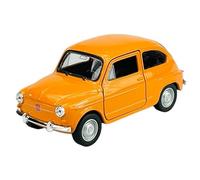 Welly Modèle de voiture compatible avec Fiat 600, orange, env. 1/34-1/39, en métal moulé dans une boîte