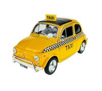 Welly Modèle de voiture compatible avec Fiat Nuova 500 Taxi Jaune 1957-1975 ca 1/24 1:24 Modèle de voiture en métal dans une boîte