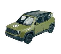 Welly Modèle de voiture compatible avec Jeep Renegade Trailhawk Vert militaire env. 1/34-1/39 Métal Modèle de voiture en métal dans une boîte